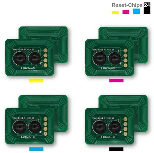 4x Toner Reset Chip Y/M/C/K für OKI C5650 C5750 43872305 ..07 + 43865708