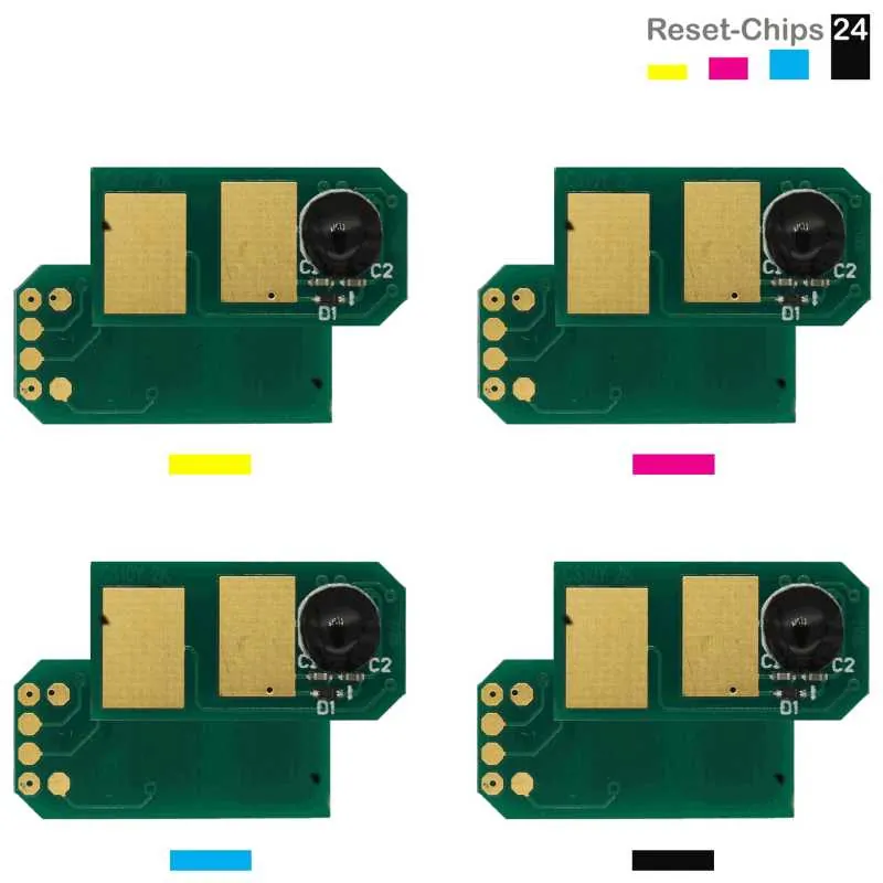 4x Toner Reset Chip Y/M/C/K für OKI C511 C530 C531 MC351 44469704 ..706 + ..803