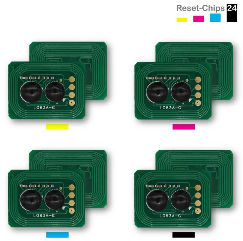 4x Toner Reset Chip Y/M/C/K für OKI C3300 C3400 C3450 C3600 43459329 ..332